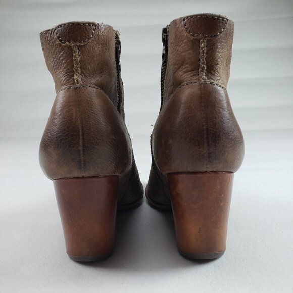 Kork Ease Michelle Ankle Boot Womens 8.5 Brown Leather Side Zip Heeled Wedge - Picture 12 of 15